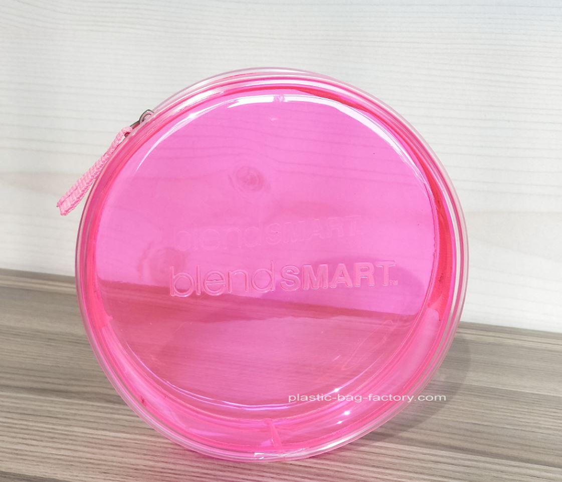 透明PVC防水化妆包，粉色少女圆筒形化妆袋，Logo可定制